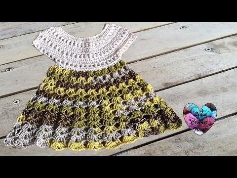 Baby dress crochet 2/2 (english subtitles) - YouTube