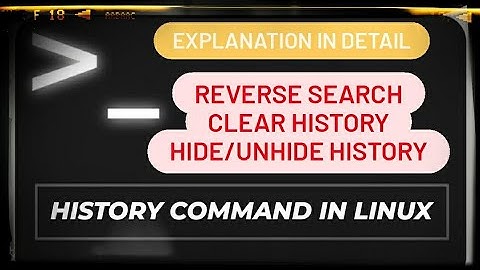 HISTORY command in LINUX with OPTIONS | HISTORY command EXPLANATION in DETAIL | #techyrators