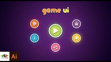 Adobe Illustrator Game UI Tutorial | Glow effect buttons design (Game Menu)
