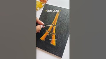 Eiffel Tower Acrylic Painting✨ #paris #eiffeltower #painting #drawing #satisfying #shorts
