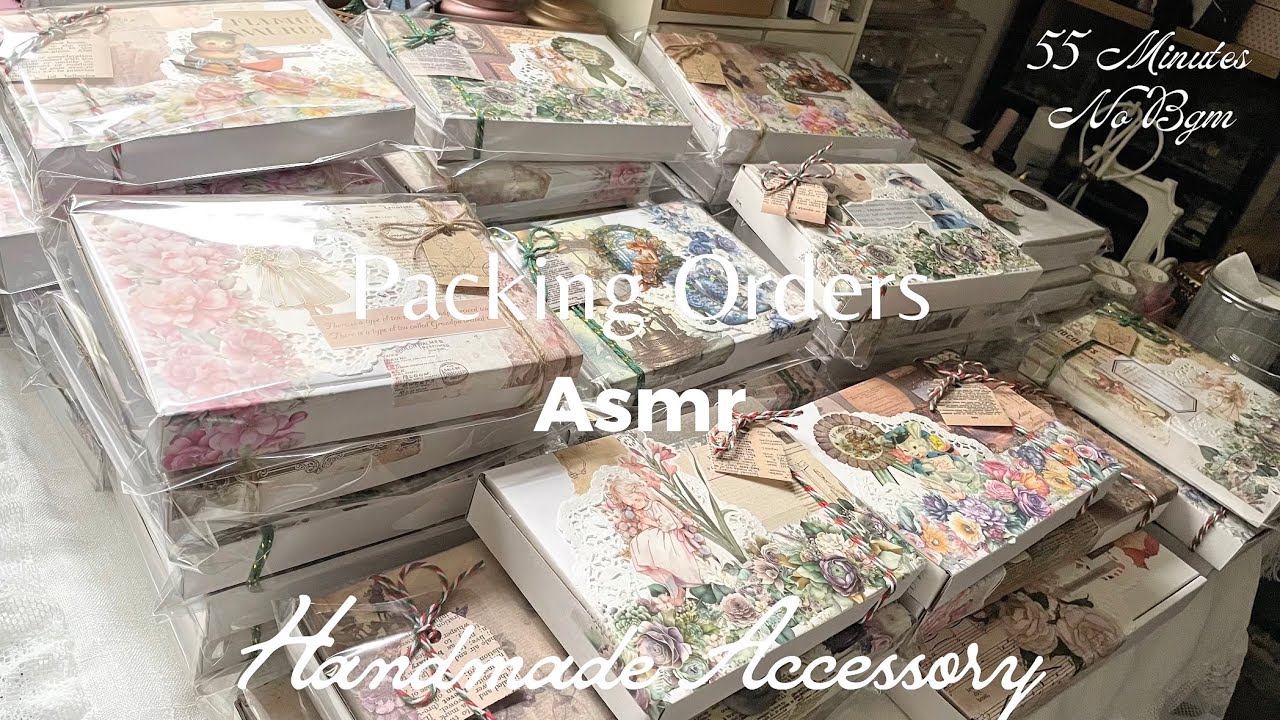 【梱包動画】packing orders🌸55minutes✨🎀長編動画BGMなし☀️#睡眠用 #作業用 #ハンドメイド #asmr #handmade #smallbusiness #jewelry