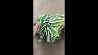 SHIBORI Japanese Painting tie-dying technique via Manual folding method