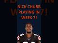 Nick Chubb Playing Week 7! #nfl #nickchubb #runningback #fantasyfootball #redraft #ppr #browns #rb
