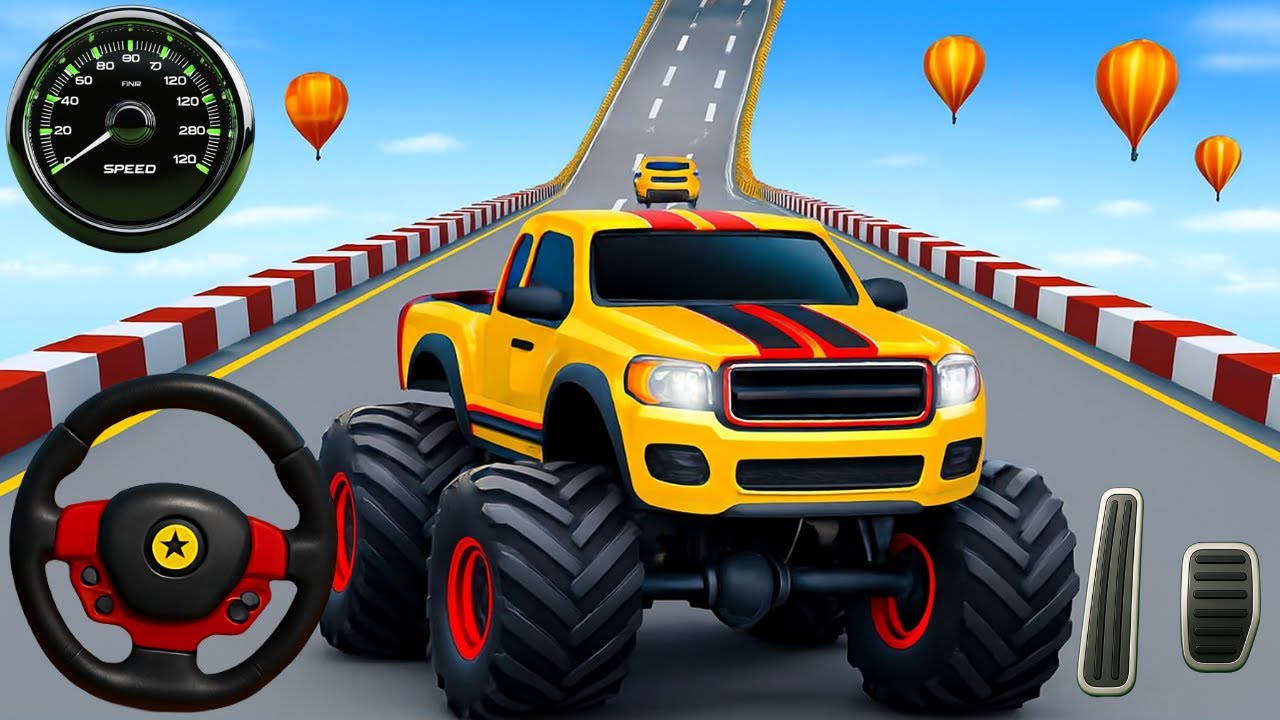 Monster Truck Mega Ramp Impossible Driver - 4x4 Ultimate Car Stunts GT Racing, BeamNG Drive 05