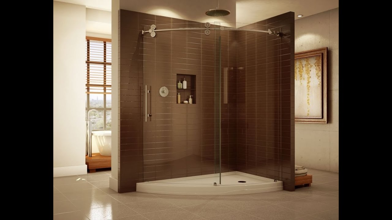 Corner Shower Enclosures Glass with Sliding Doors - YouTube Corner Shower Enclosures Glass with Sliding Doors - YouTube