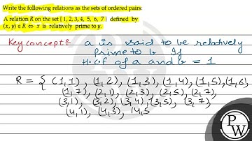 Write the following relations as the sets of ordered pairs: A relat...