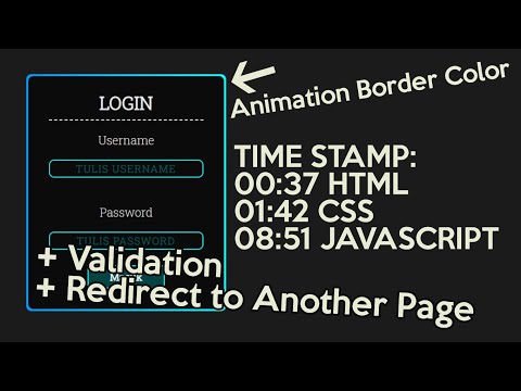 HTML Login Page & Validation Using CSS and Javascript Redirect to Another Page - Indonesia