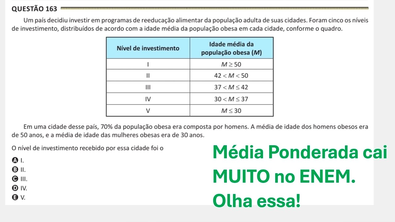ENEM PPL 2025 Reaplicação - Questão 163 (Caderno Amarelo) - Um país decidiu investir em programas de