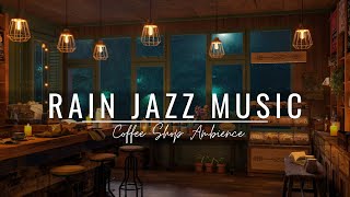 Cozy Coffee Shop Ambience With Jazz Music And Rain