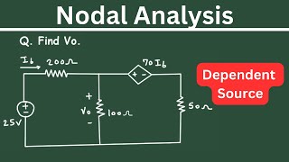 Nodal Analysis Dependent Source | nodal analysis with voltage source | basic electrical engineering