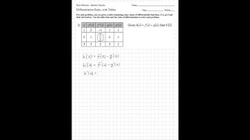 AP Calculus – Differentiation Rules with Tables Ep.2 | Find using the Difference Rule | From Kuta