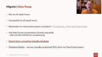 Migrate to test system with Data Pump