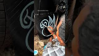 Amazing Free Hand Painting on Truck byTalented Street Artist!#art#viral #trending  #viralvideo