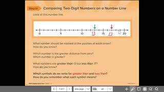 Comparing Two-Digit Numbers on a Number Line