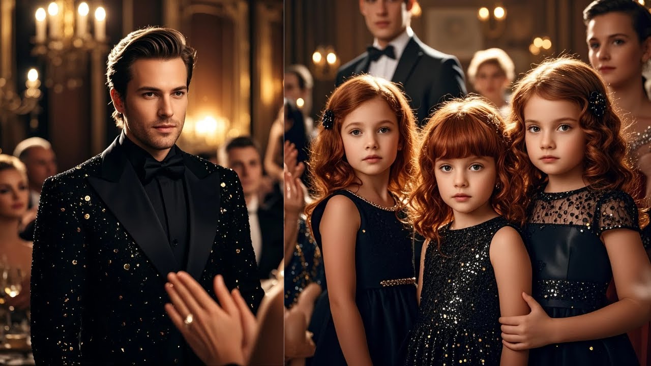 “Wat? Ik heb kinderen?” vroeg de miljonair-CEO terwijl hij naar de drieling keek bij het gala.”