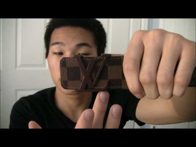 Louis Vuitton belt real vs fake. How to spot counterfeit Loui V