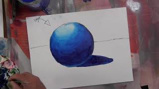 Monochromatic sphere painting demonstration.
