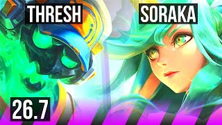 THRESH &amp; Sivir vs SORAKA &amp; Hwei (SUP) | KR Master | 26.7