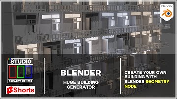 Building generator with blender geometry nodes (download file available) #shorts