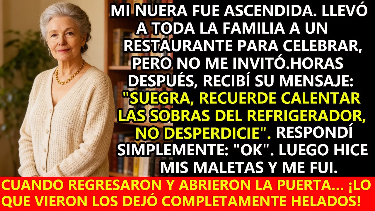 Mi nuera me mandó: ‘Caliente las sobras’, pero lo que hice después los dejó sin color.