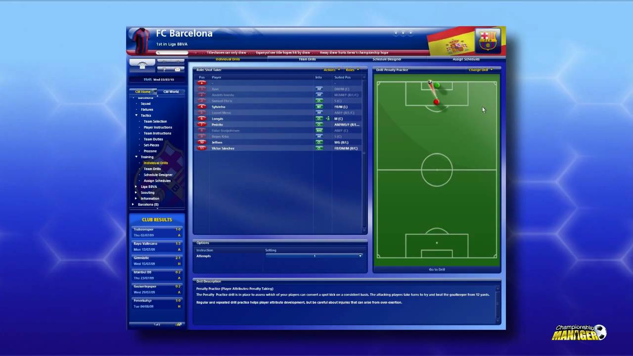 Training  Championship Manager – The Revival