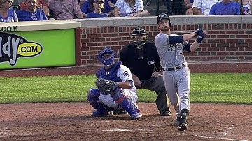 MIL@CHC: Lucroy drills an RBI triple into right field