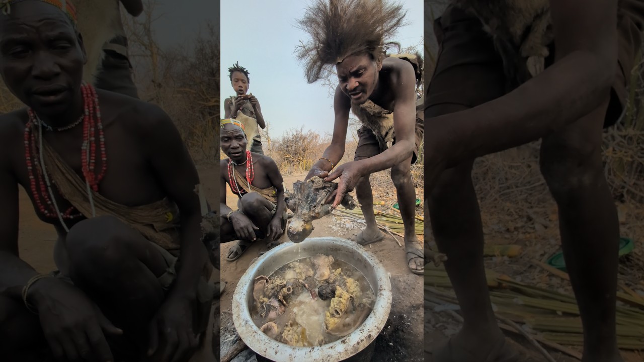 Wow That's incredible See how Hadza cooks their traditional Raw food 