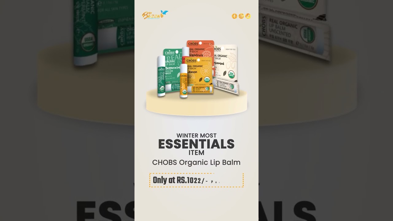 CHOBS Organic Lip Balm (5gm) 😍👄 SY Bazzar
