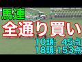 【競馬検証】馬連全通り買い！3連単は点数多いから馬連！