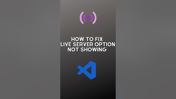 How to fix Live Server option not showing in VS CODE