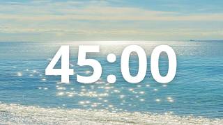 🌊 45 Min Silent Timer | Sparkling Calm Sea & Sun Glints | Tomatito Timer 🍅