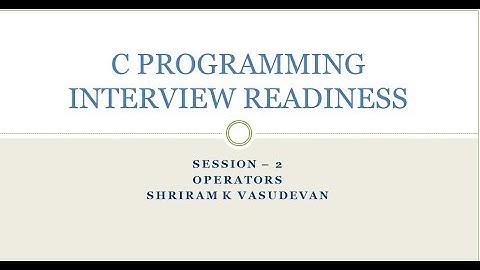 Embedded C Programming - Session 2 - Operators (Objective Questions)