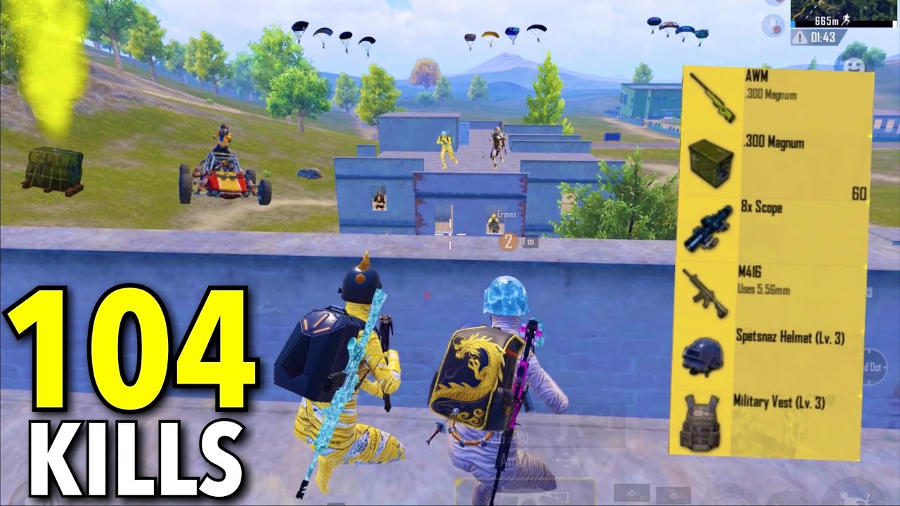 104 KillsNEW BEST LOOT GAMEPLAY in APARTMENTSPUBG Mobile