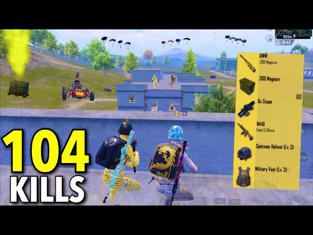 104 Kills😱NEW BEST LOOT GAMEPLAY in APARTMENTS🔥PUBG Mobile class=