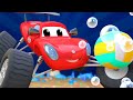 Детские мультфильмы с грузовиками - Марти монстр трак АКУЛА должен достать свой мяч из моря!
