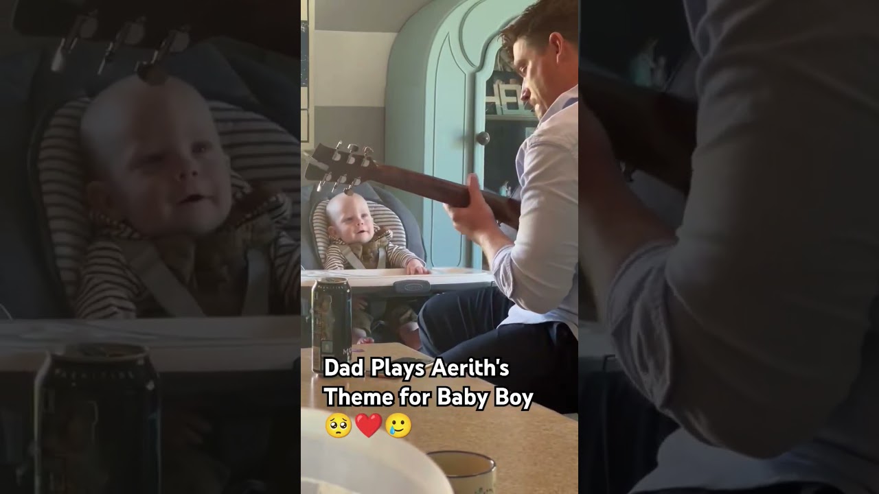 Playing Aerith's Theme on Guitar for Baby Boy 🥺❤️🥲 