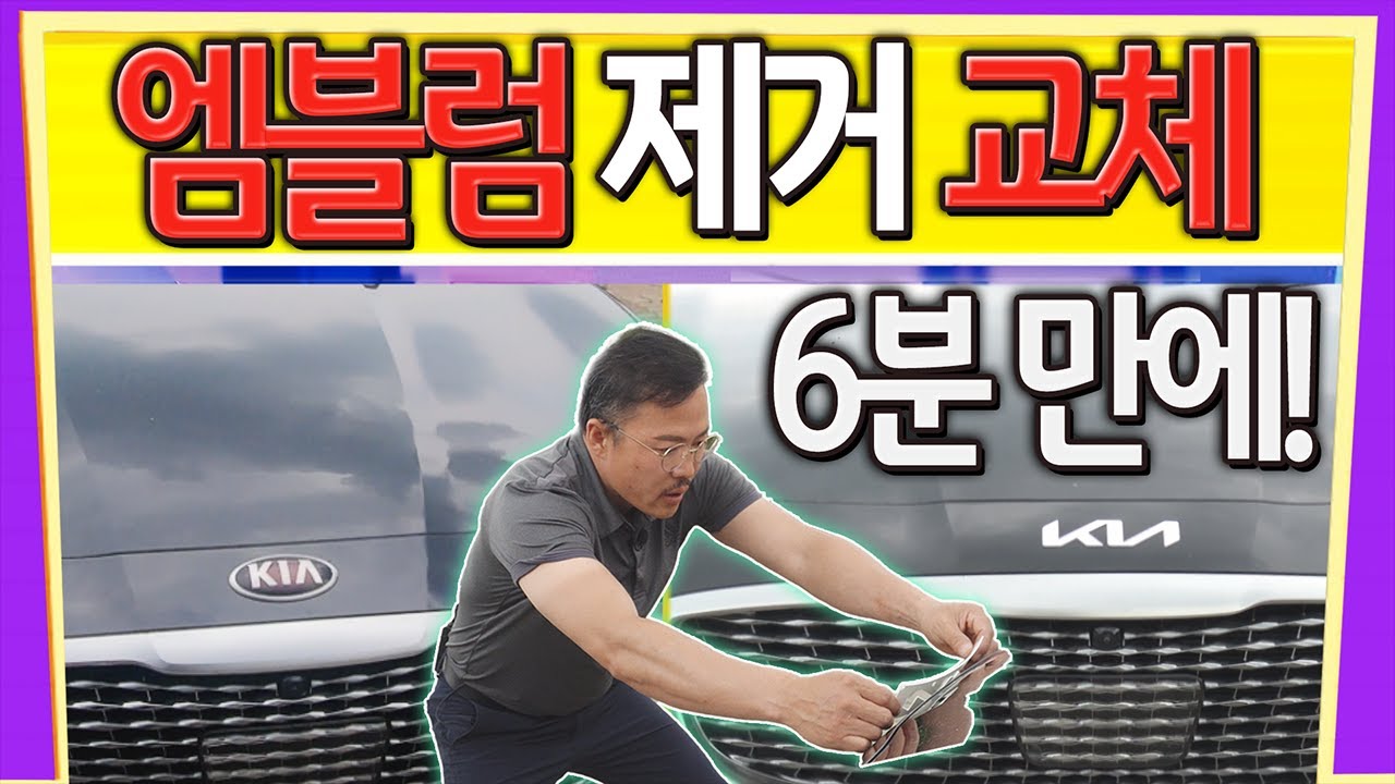 No 기스! 6분만에 엠블럼 제거 교체 가능? 기아 신형 로고 Car발리기 | KB차차차