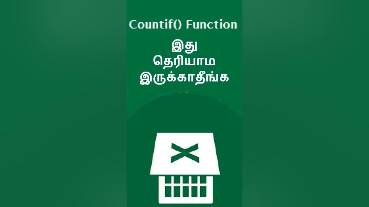 Why countif is best in excel in tamil youtube