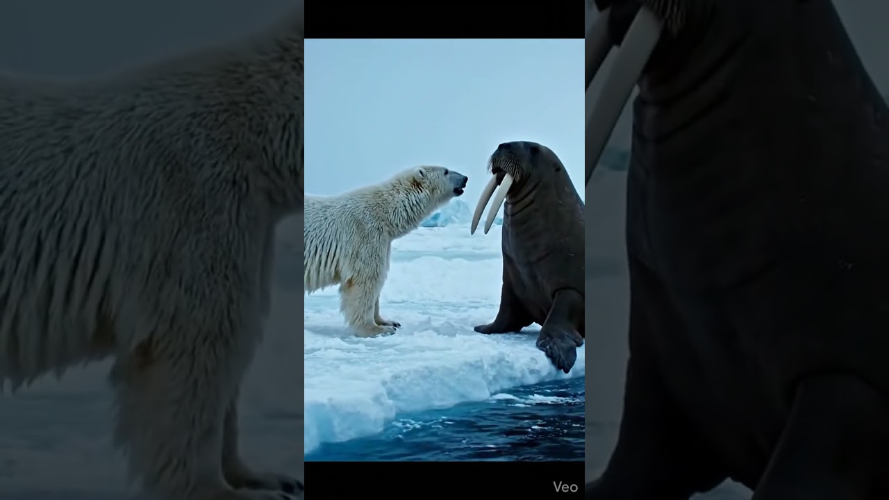 Polar Bear vs. Walrus: Brutal Arctic Standoff | Raw Wildlife Encounters
