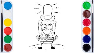 Draw and color SpongeBob SquarePants for kids