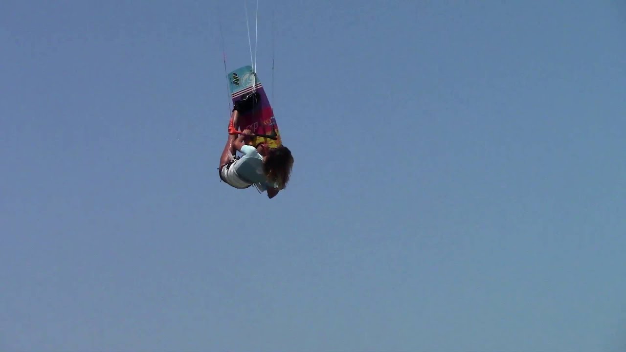 Kitesurfing Technique - Inverted Boned Tail Grab Slow Mo