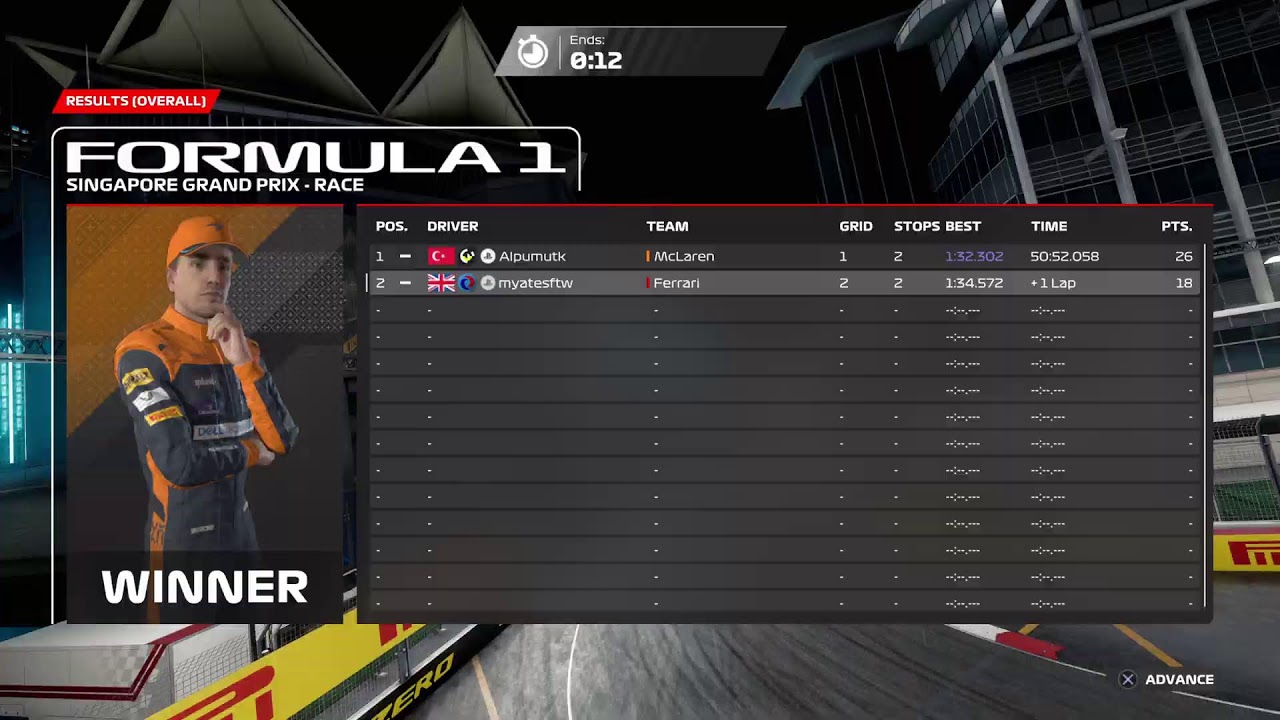 Dynamic Racing League: F1 23: Round 16: Singapore - YouTube