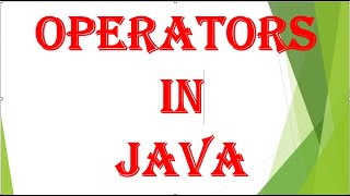 Operators in JAVA  || #java