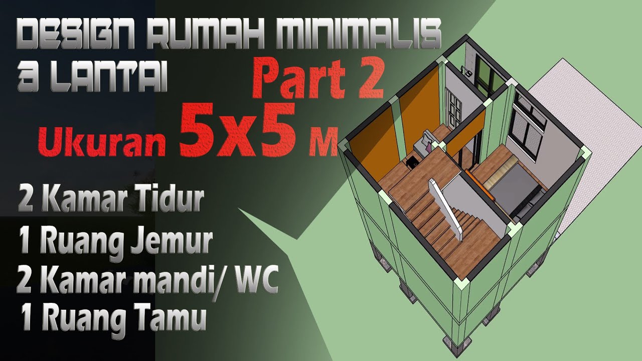 Desain Rumah Minimalis 5x5 Meter 2 Kamar Tidur By Dodi Kuswandi