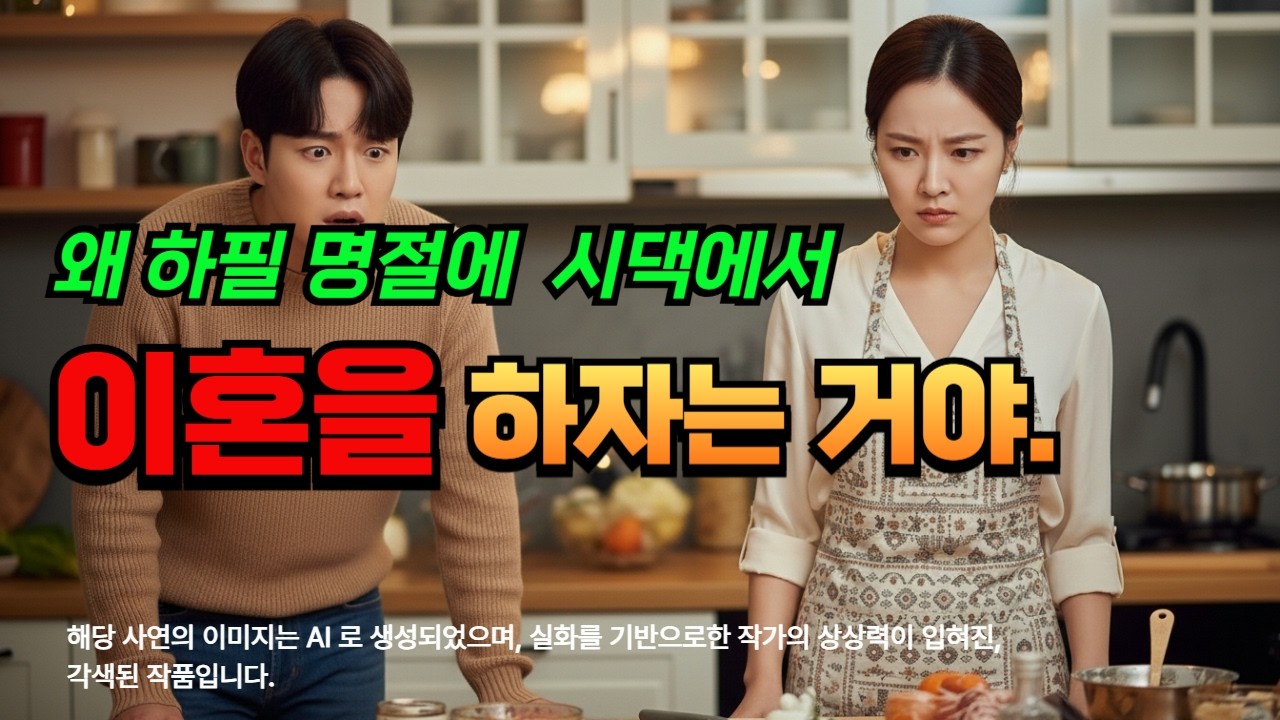 명절에 이혼? 왜 하필 오늘이냐고!