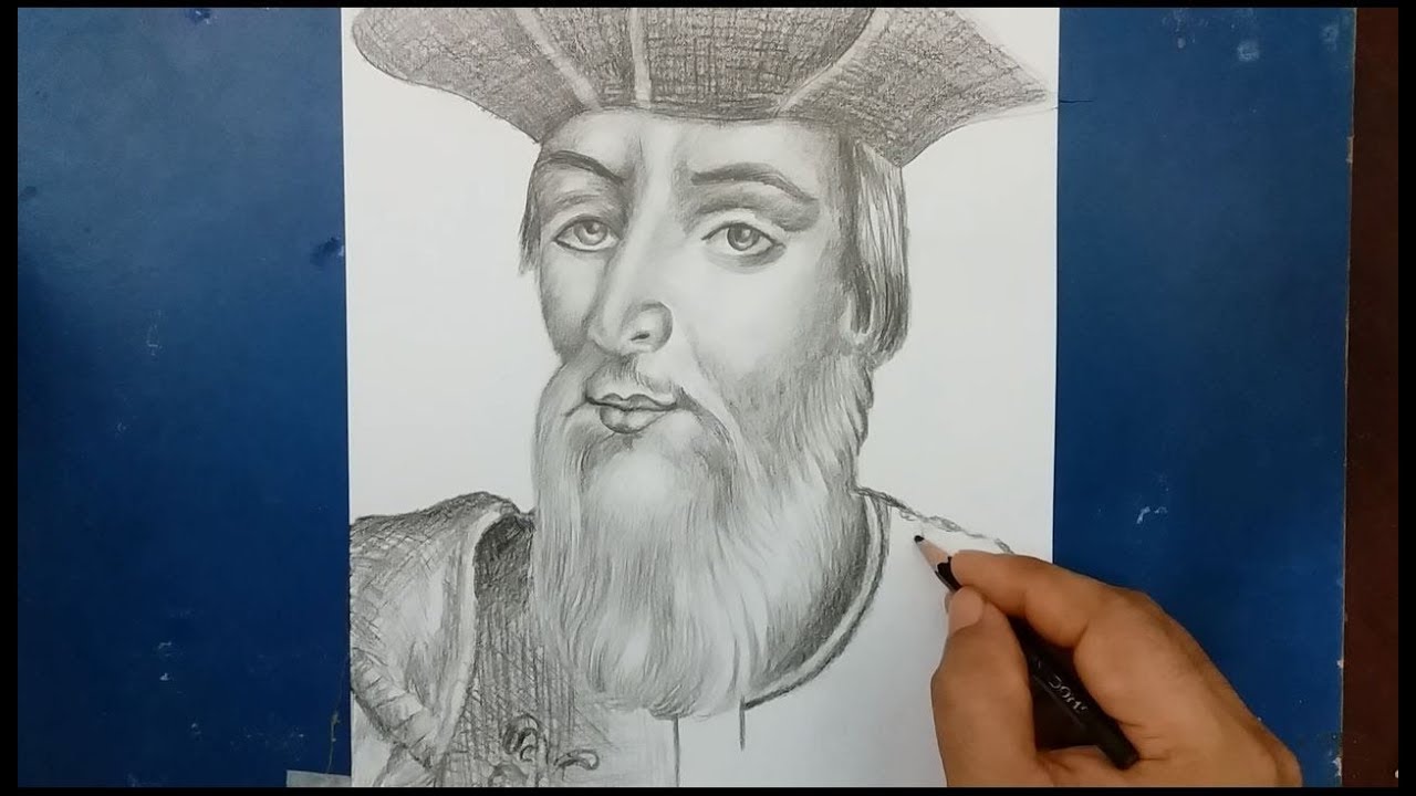 Draw And Painting Vasco da Gama step by step - YouTube
