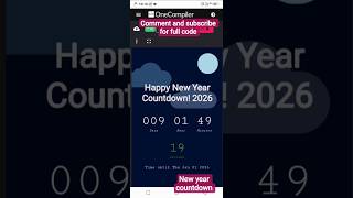 happy new year countdown using html css js#coding#shortfeed#lovecoding #codelife#codingblog#devlife