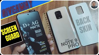 Redmi Note 9 Pro : Screen Guard D+AG Matte & Back Skin - Review And  Giveaway