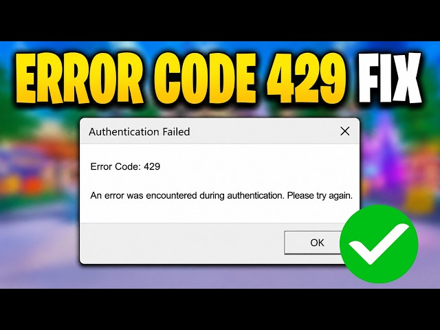 user_7b90df9b様　リクエスト　おまとめ８点 How To Fix Roblox Authentication Error Code 429 (2026) - YouTube