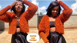 Crochet Shaggy Loop Stitch Cardigan